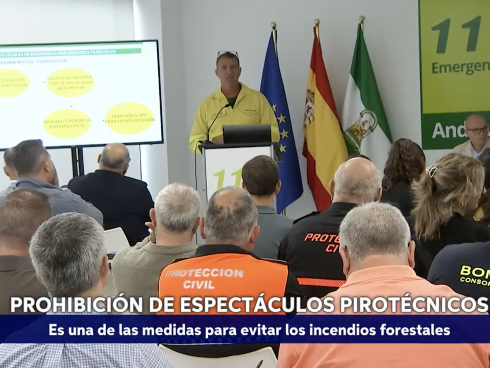 Montaje: "Prohibición de espectáculos pirotécnicos" (Canal sur noticias 09.09.2025)